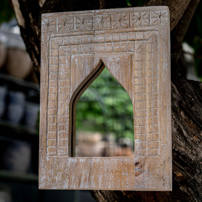 Faris White Distressed Mirror