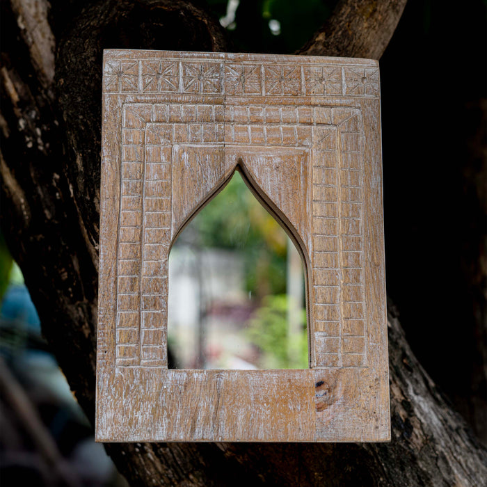 Faris White Distressed Mirror