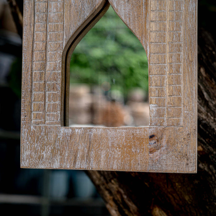Faris White Distressed Mirror