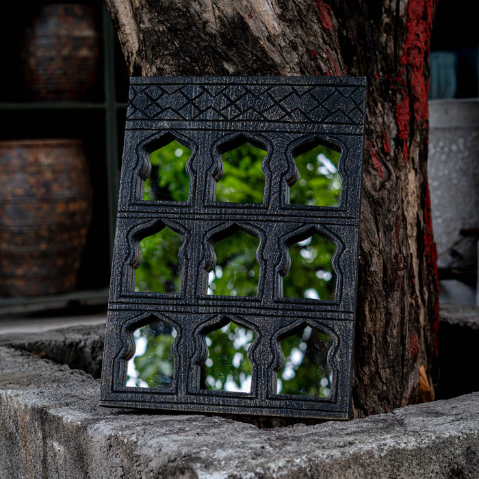 Rouhi Black Distressed Mirror