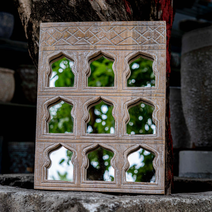 Rouhi White Distressed Mirror
