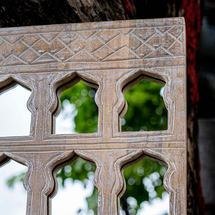 Rouhi White Distressed Mirror