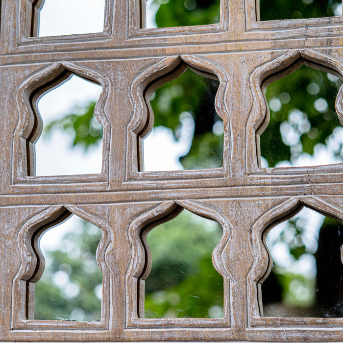 Rouhi White Distressed Mirror