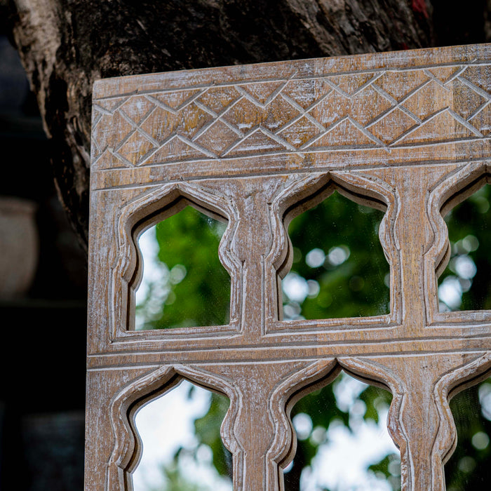 Rouhi White Distressed Mirror