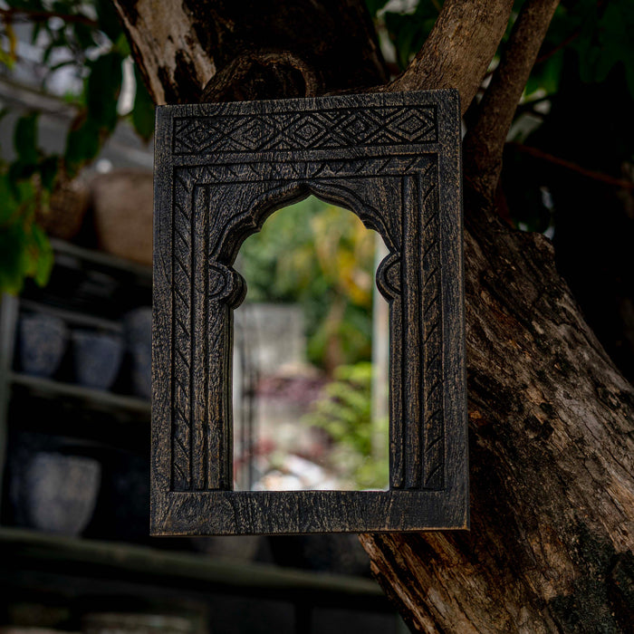 Egan Black Distressed Mirror