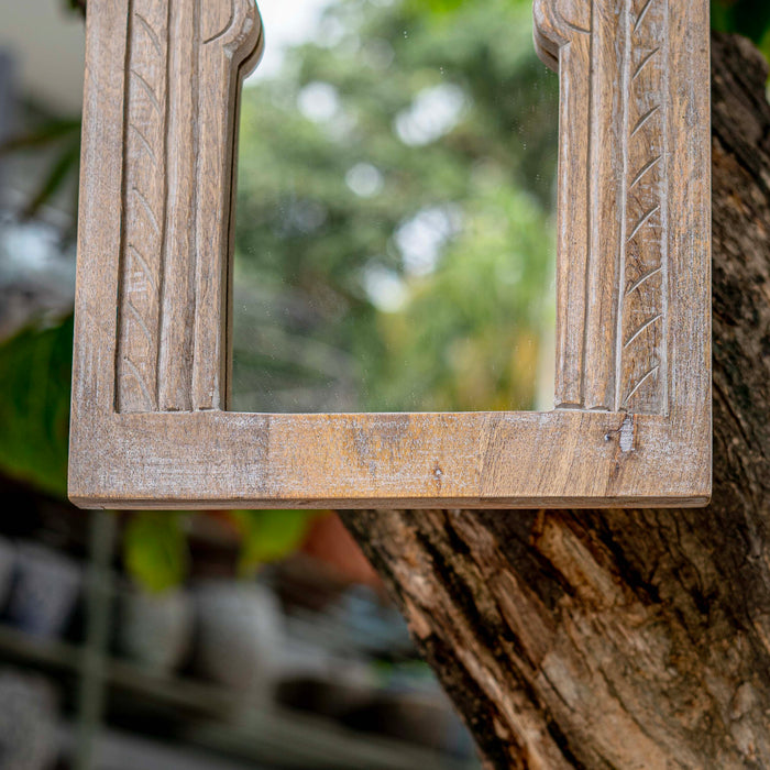 Egan White Distressed Mirror