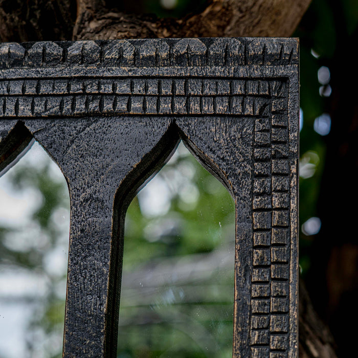 Amias Black Distressed Mirror