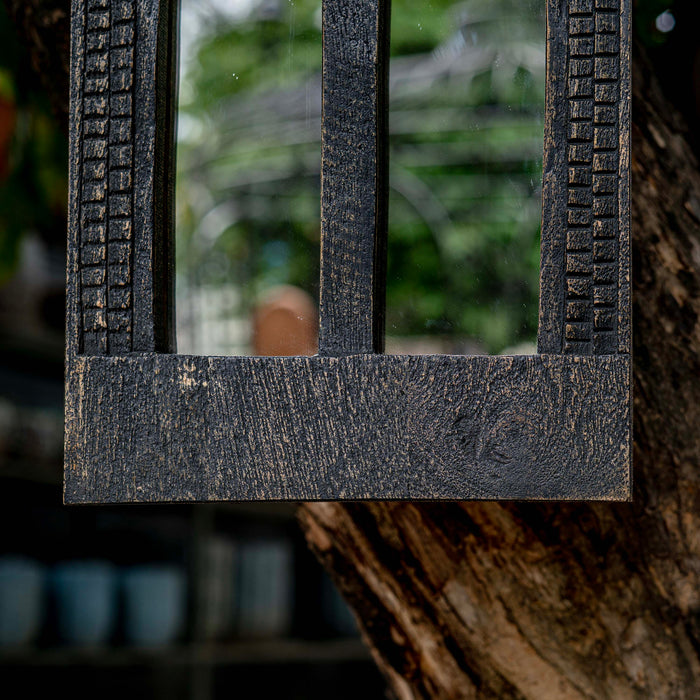 Amias Black Distressed Mirror