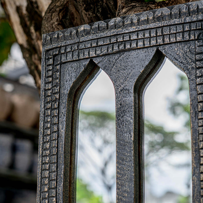 Amias Black Distressed Mirror