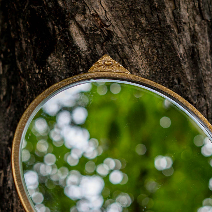Midori Brass Round Mirror Gold