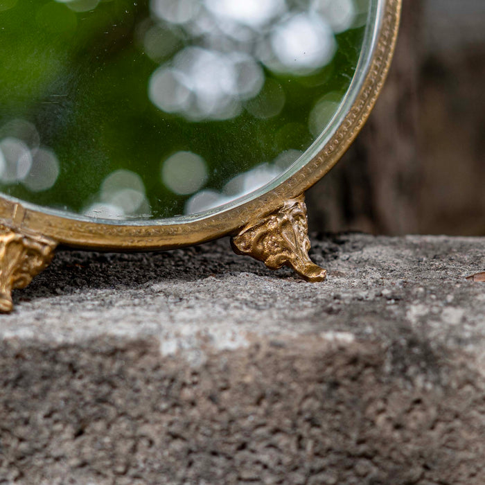 Midori Brass Round Mirror Gold