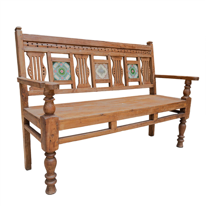 BAZAAR ART WOODEN BENCH
