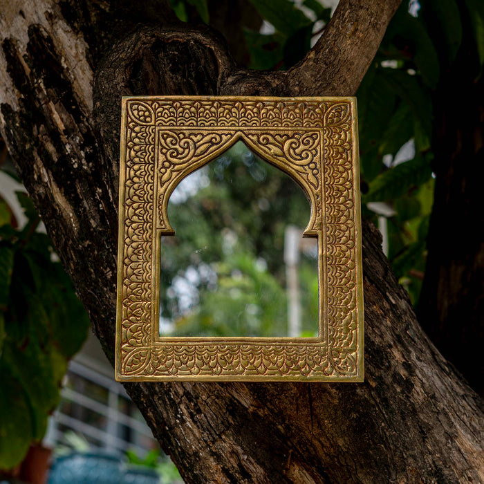 Taziri Brass Table Mirror