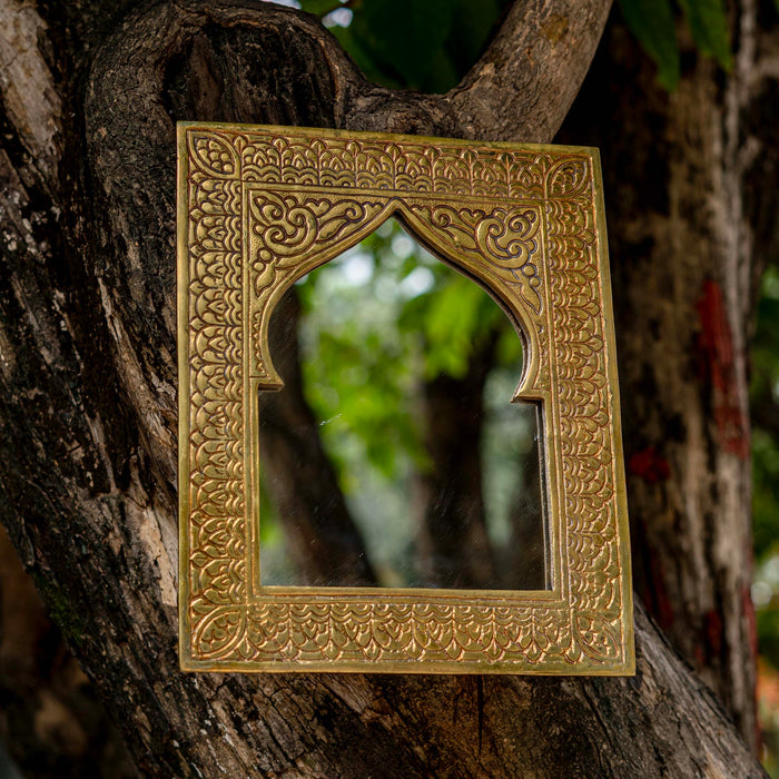 Taziri Brass Table Mirror