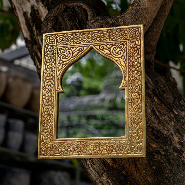 Taziri Brass Table Mirror