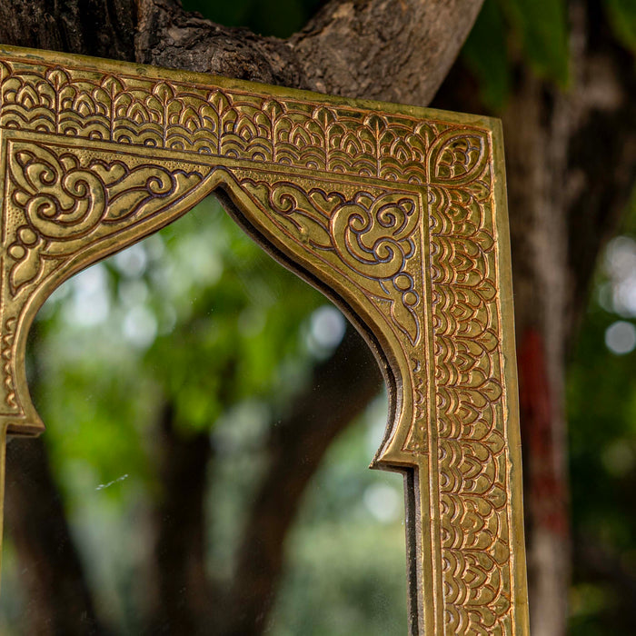 Taziri Brass Table Mirror
