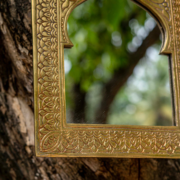 Taziri Brass Table Mirror