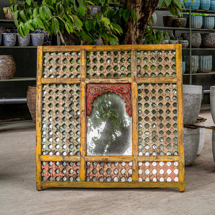Musavvir Teak Wooden With Mirror Jharokha Panel