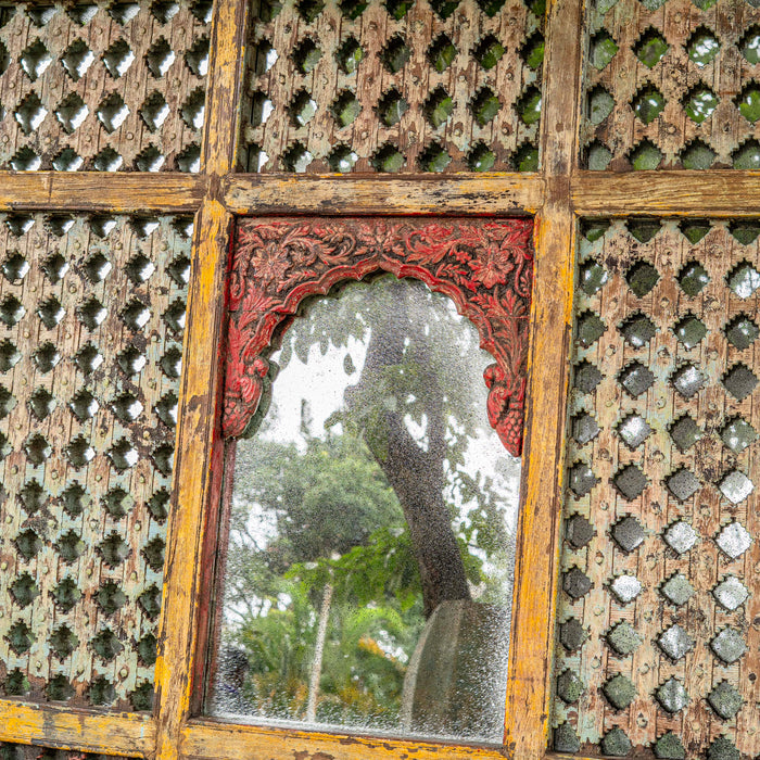 Musavvir Teak Wooden With Mirror Jharokha Panel