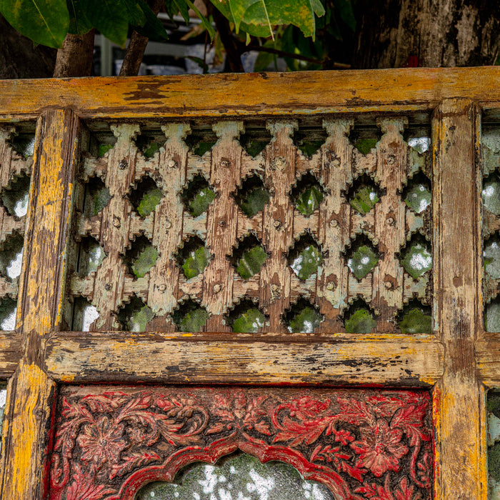 Musavvir Teak Wooden With Mirror Jharokha Panel