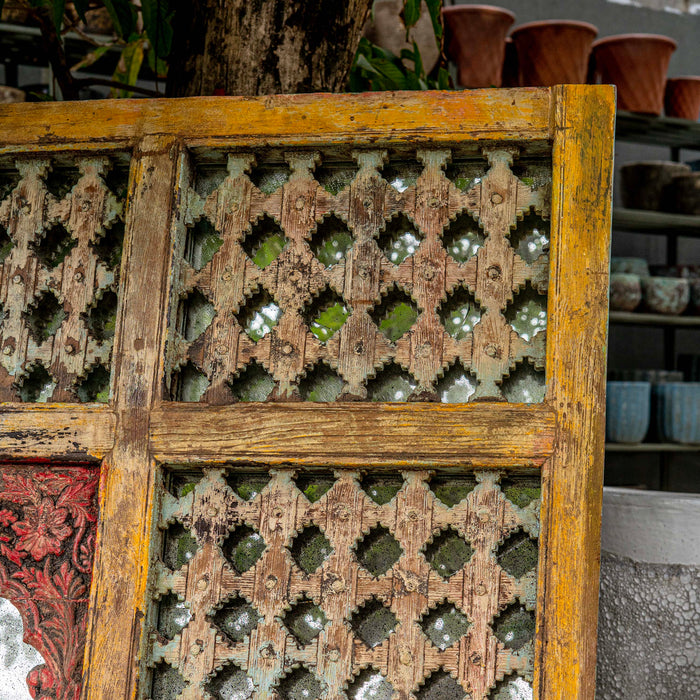 Musavvir Teak Wooden With Mirror Jharokha Panel