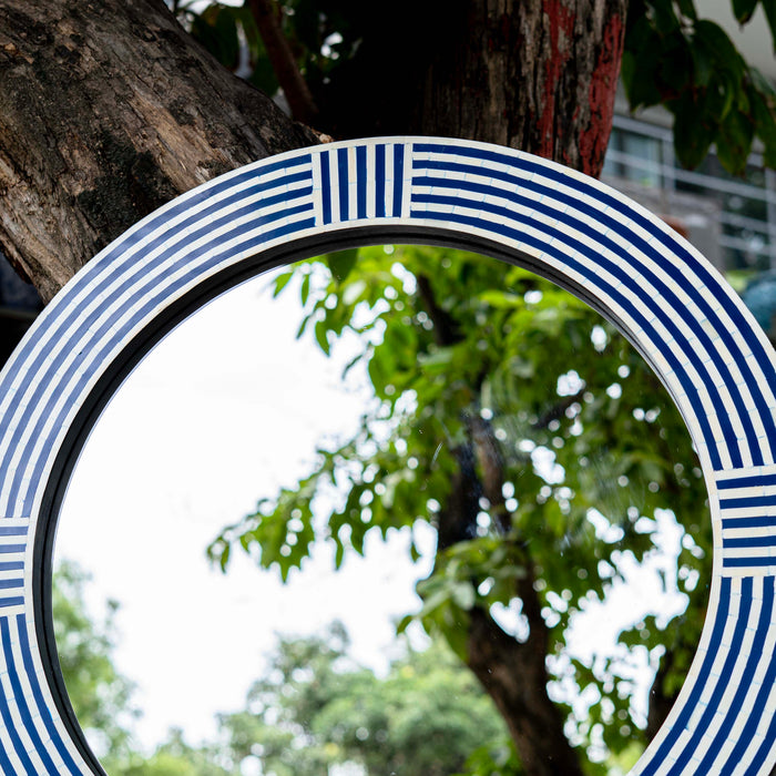 Iman Grey Round Mirror
