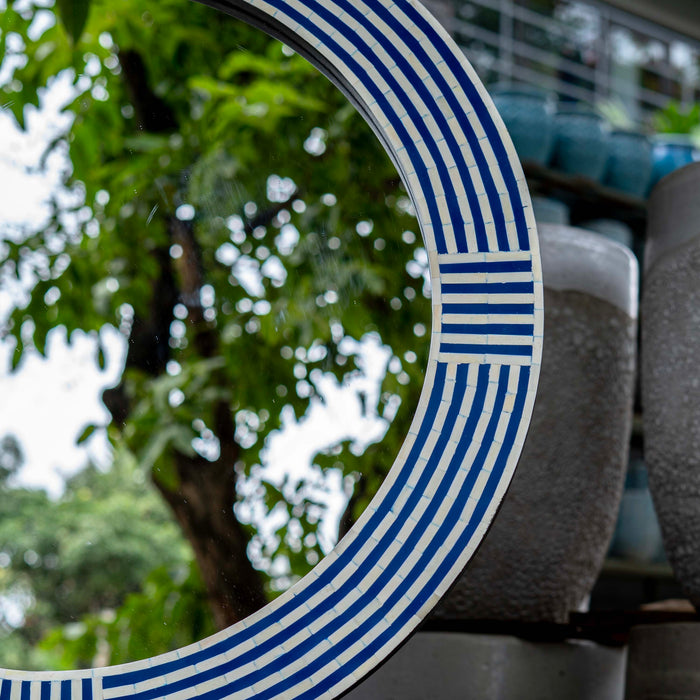 Iman Grey Round Mirror