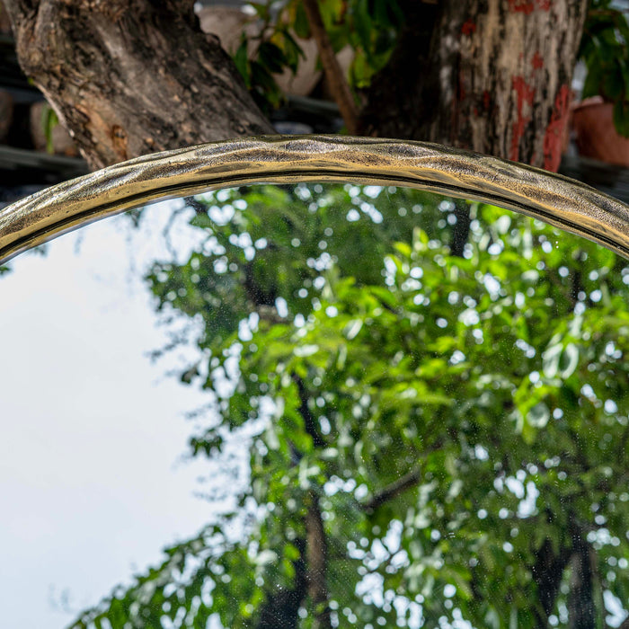 Nadia Round Mirror (Antique Gold)