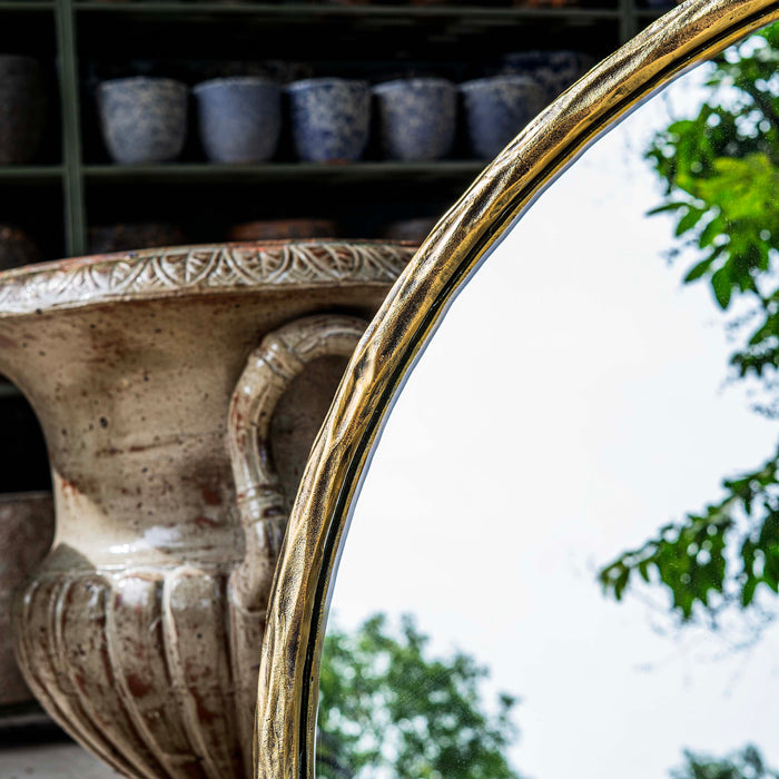 Nadia Round Mirror (Antique Gold)