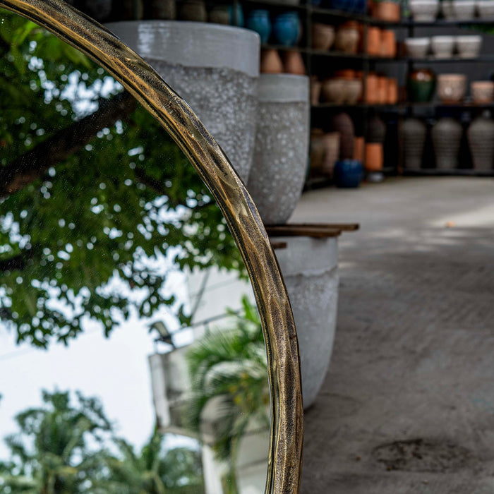 Nadia Round Mirror (Antique Gold)