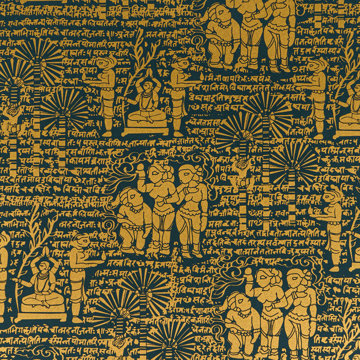 Shloka Green and Gold Wrap Paper