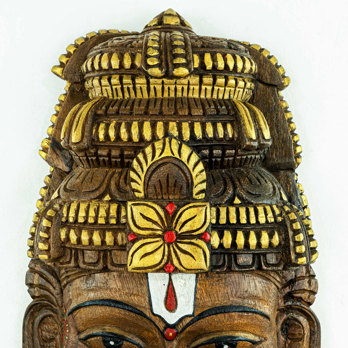 Vishnu Mask Sita Leather Puppet Style Wall Mounted