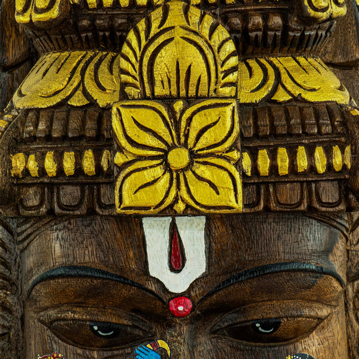 Vishnu Mask Rama Sita Breaking the Bow Wall Mounted
