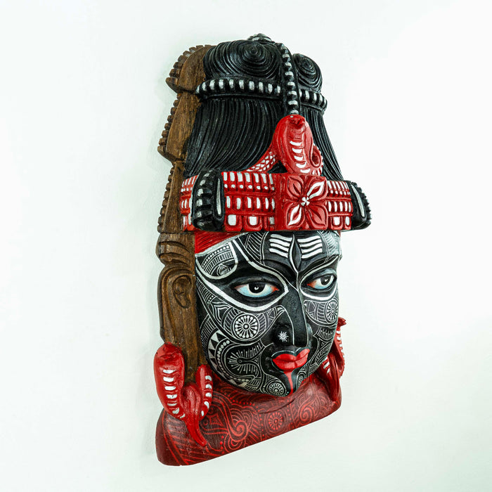 Shiva Mask Black & Red Theyyam Wall Mounted