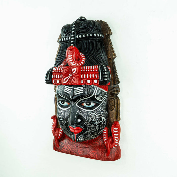 Shiva Mask Black & Red Theyyam Wall Mounted
