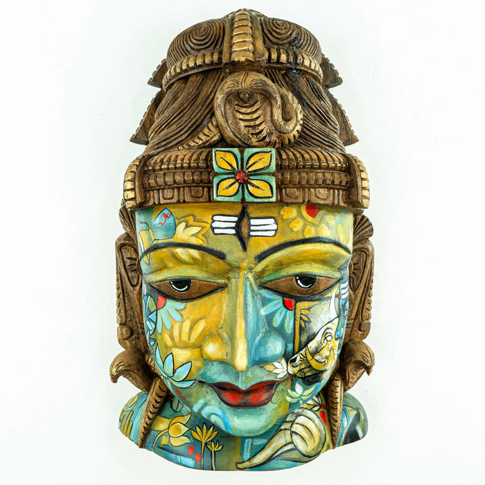 Shiva Mask Shiva Nandi Multi Colour Wall Mounted