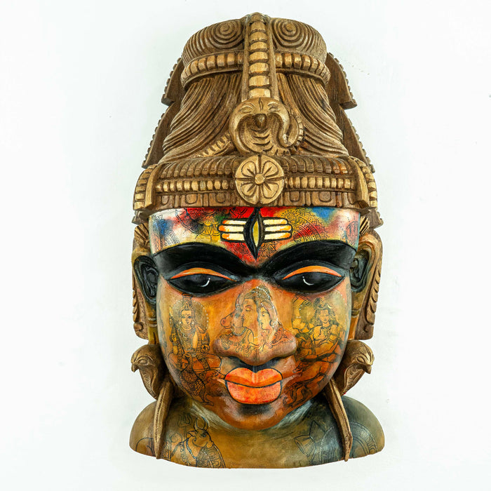 Shiva Mask Shiva Family Multi Colour Wall Mounted