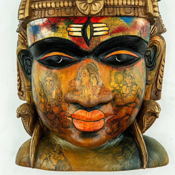 Shiva Mask Shiva Family Multi Colour Wall Mounted
