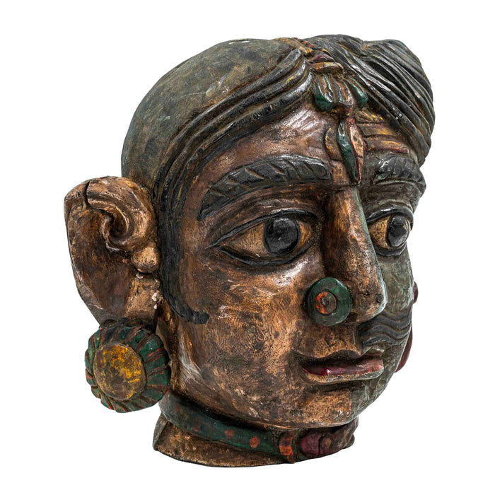 Ardhanareshwara Wooden Mask
