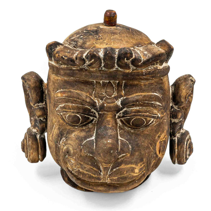 Hanuman Wooden Head With Pillar