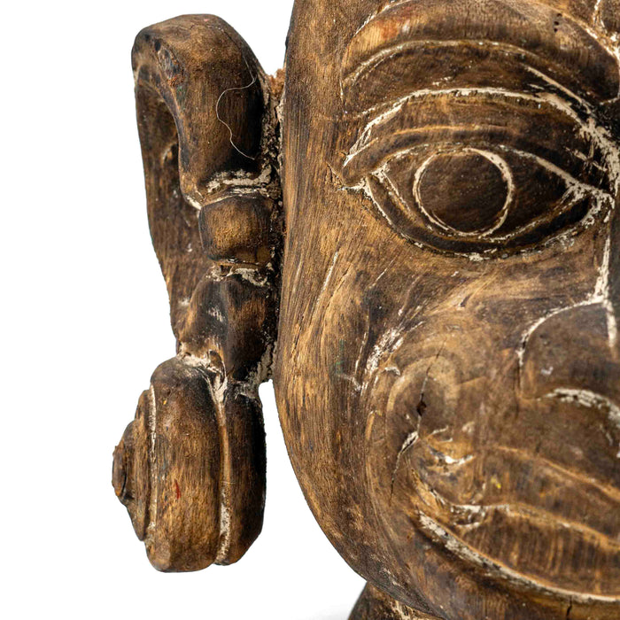 Hanuman Wooden Head With Pillar