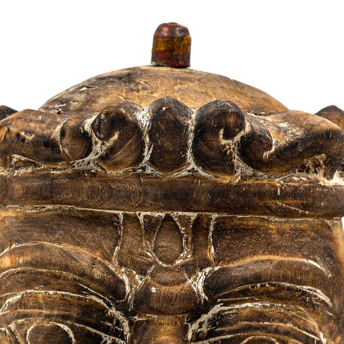 Hanuman Wooden Head With Pillar