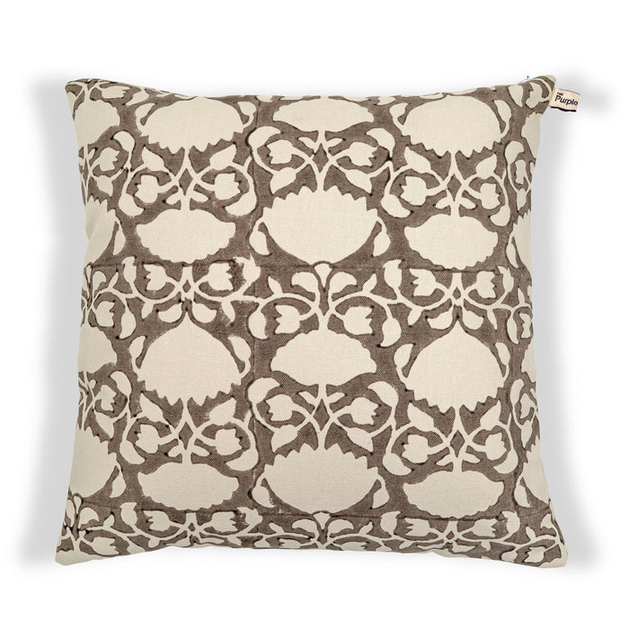 WHITE LOTUS CUSHION COVER