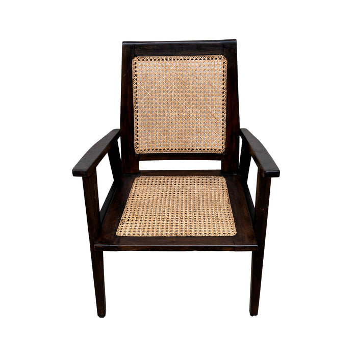 Black Teak Wood Cane Chair