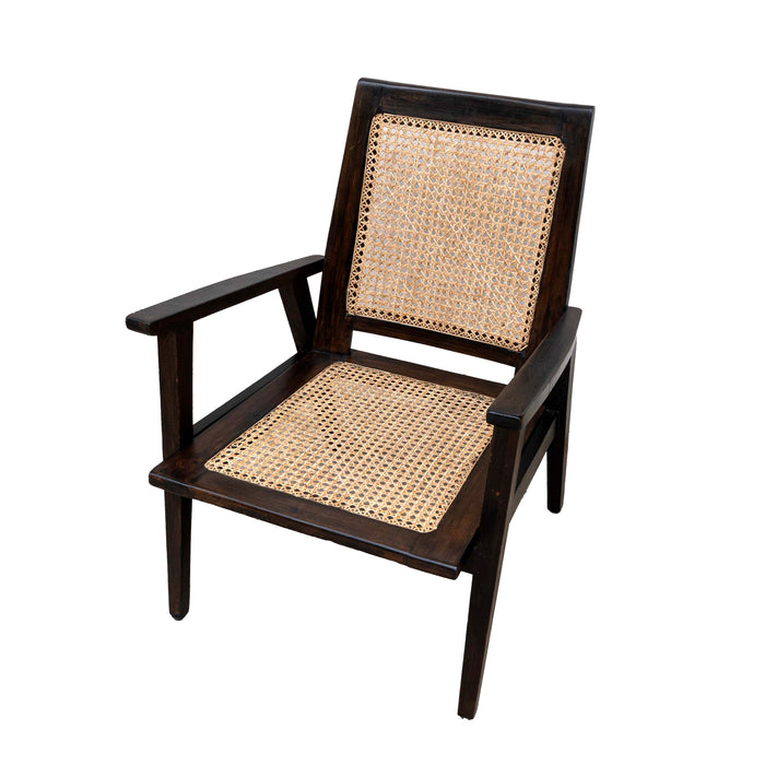 Black Teak Wood Cane Chair