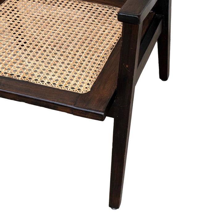 Black Teak Wood Cane Chair