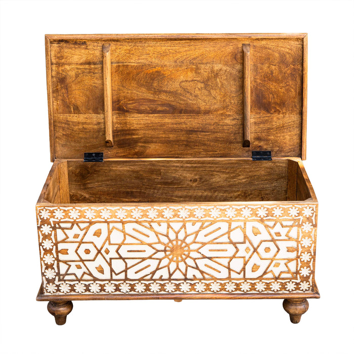 Naya Wooden White Chest Box