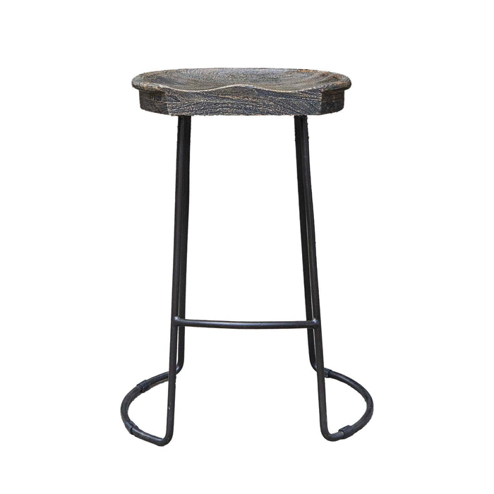 Mango Wood Bar Stool Black Distress