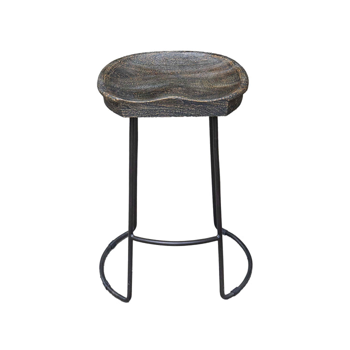 Mango Wood Bar Stool Black Distress