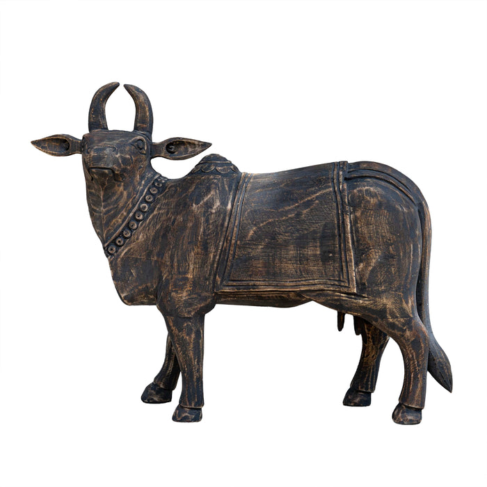 Procession Wooden Black Cow
